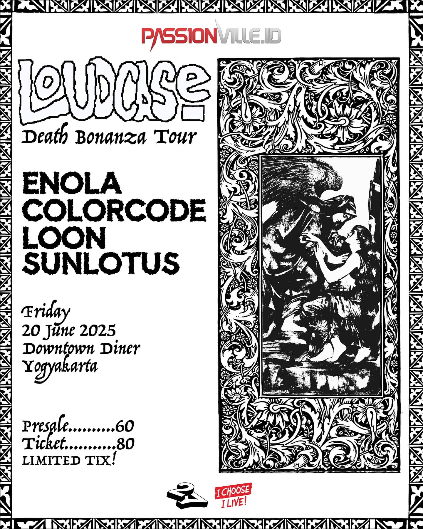 Loudcase x Death Bonanza Tour event poster